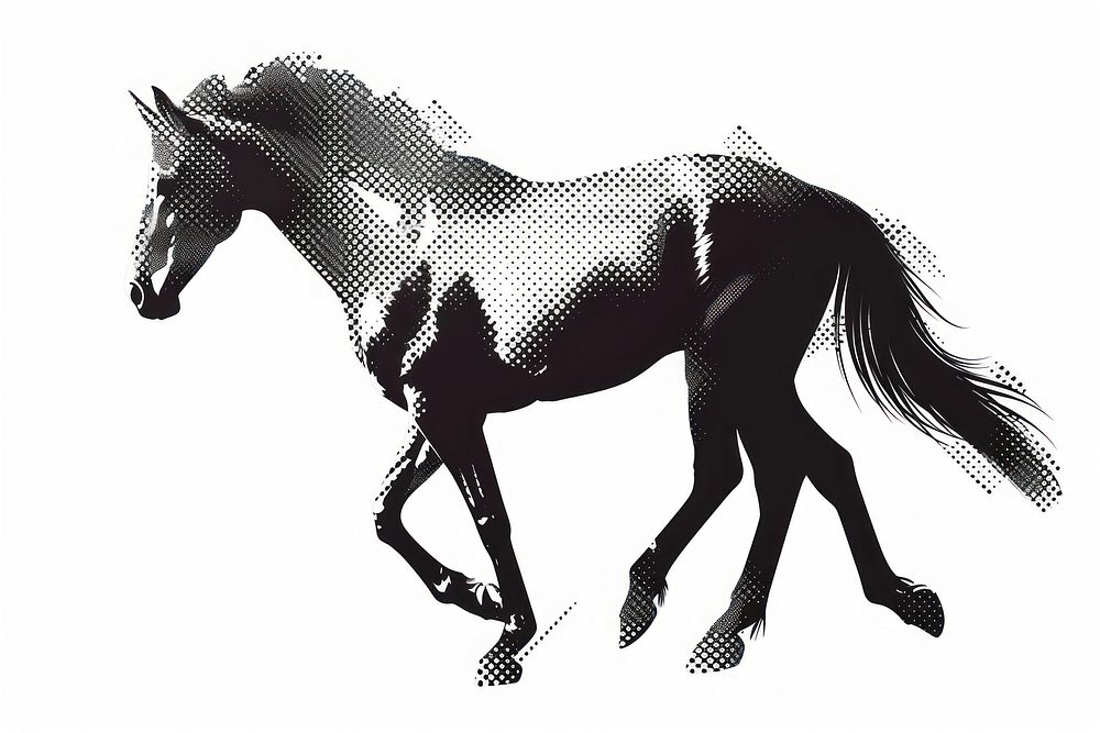 Stylized black horse illustration