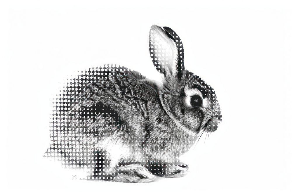 Abstract rabbit with pixel effect