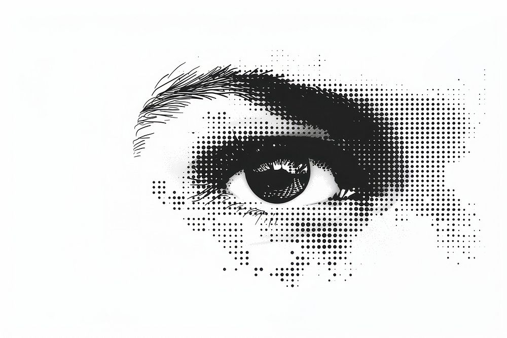 Detailed eye with halftone effect