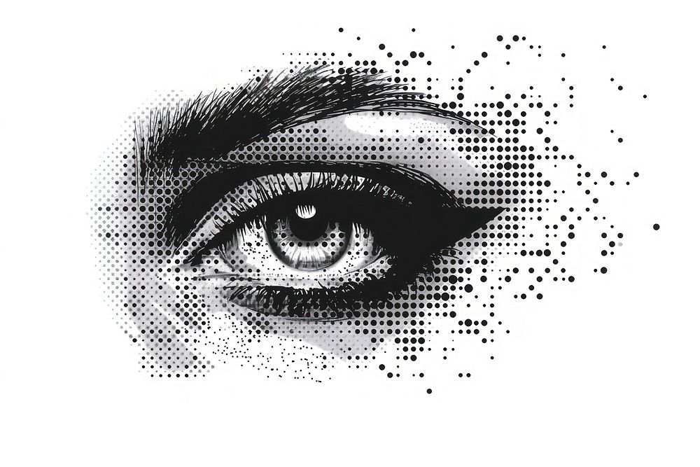 Detailed eye with halftone effect