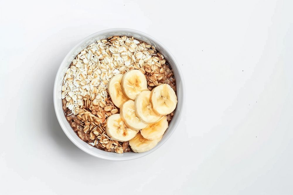 Healthy breakfast with banana oatmeal