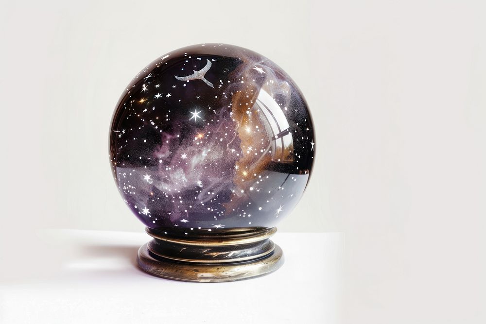 Mystical crystal ball with stars