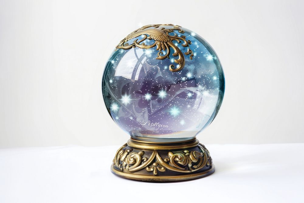 Ornate mystical snow globe fantasy