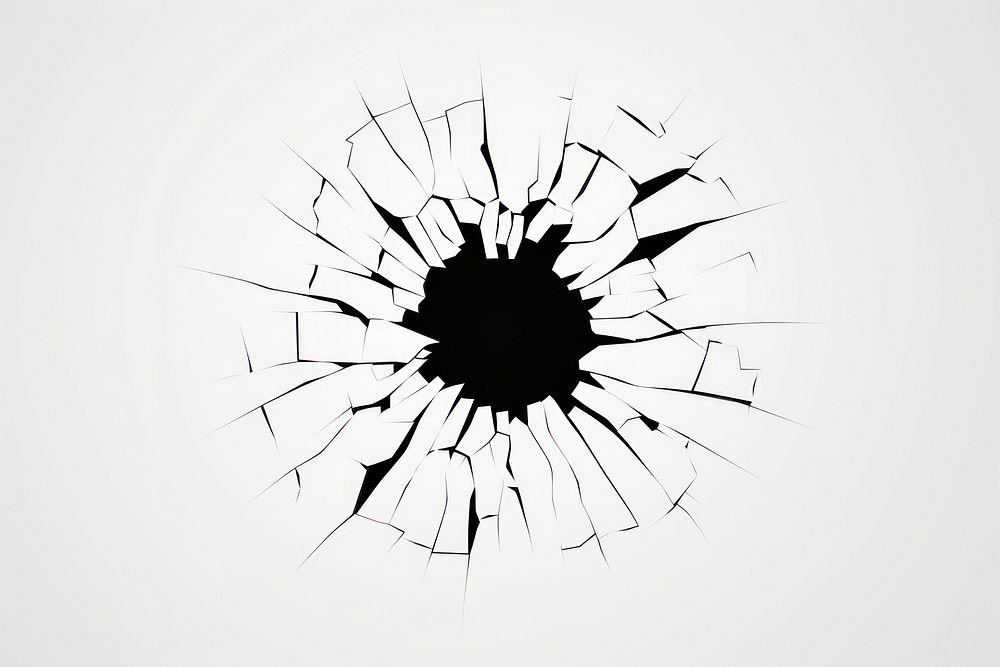 Abstract shattered glass hole illustration