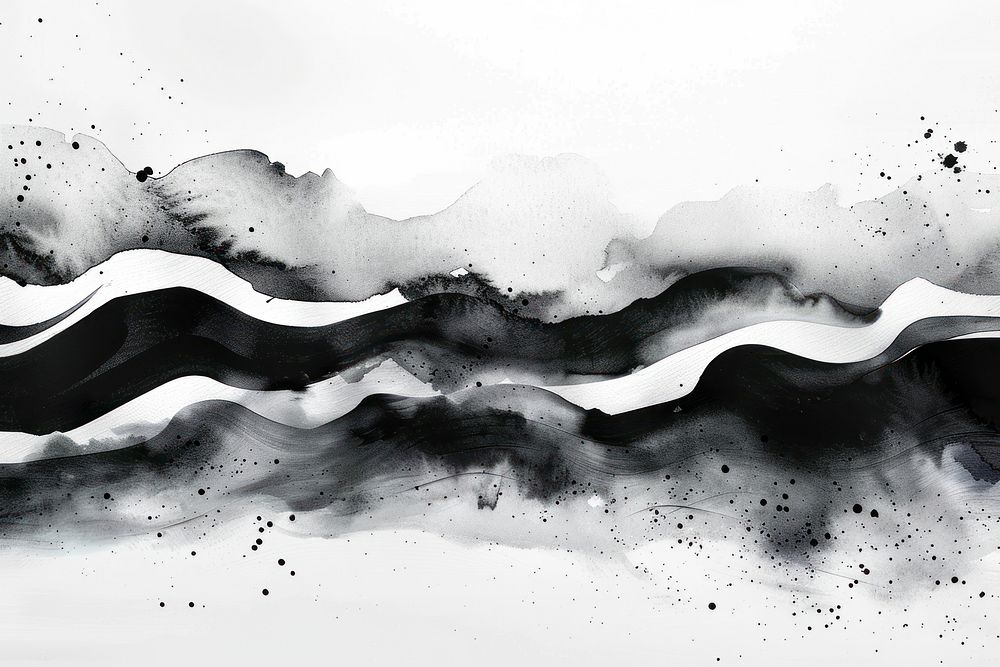 Abstract monochrome ink waves | Free Photo Illustration - rawpixel