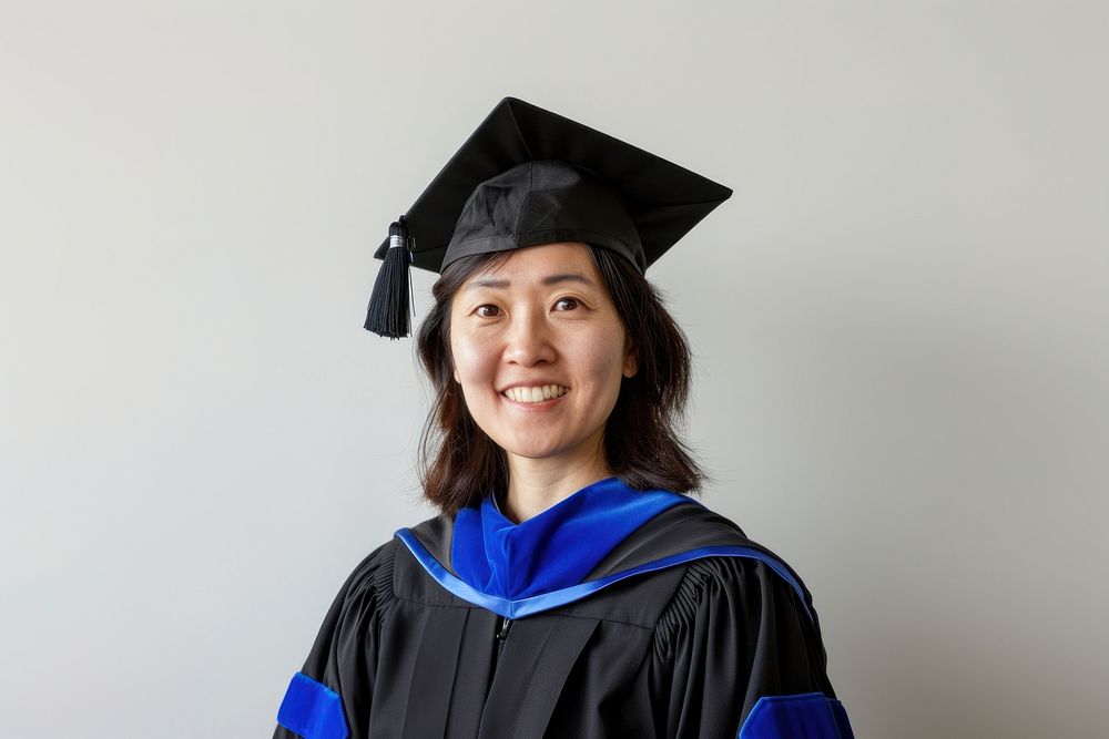 Graduate smiling in academic regalia