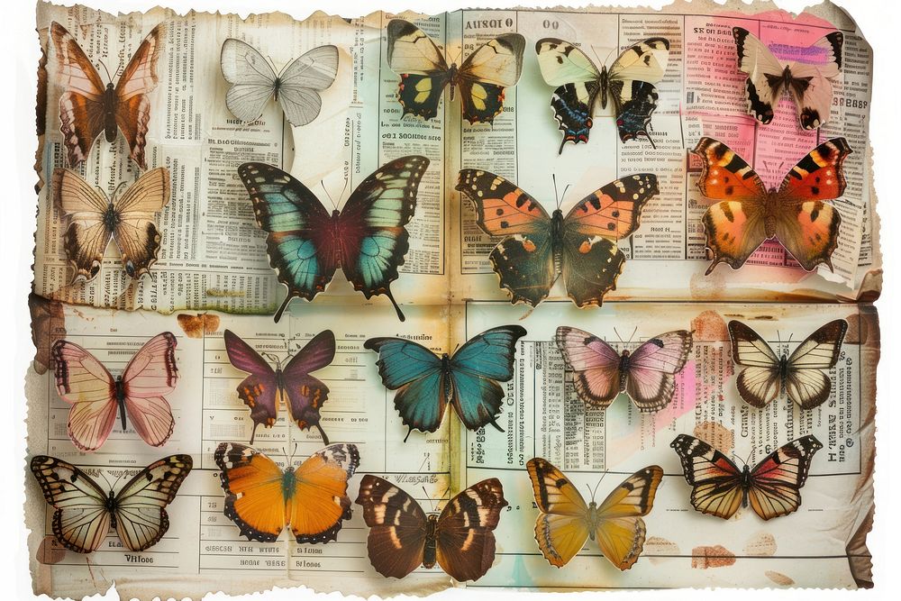 Vintage butterfly collection illustration