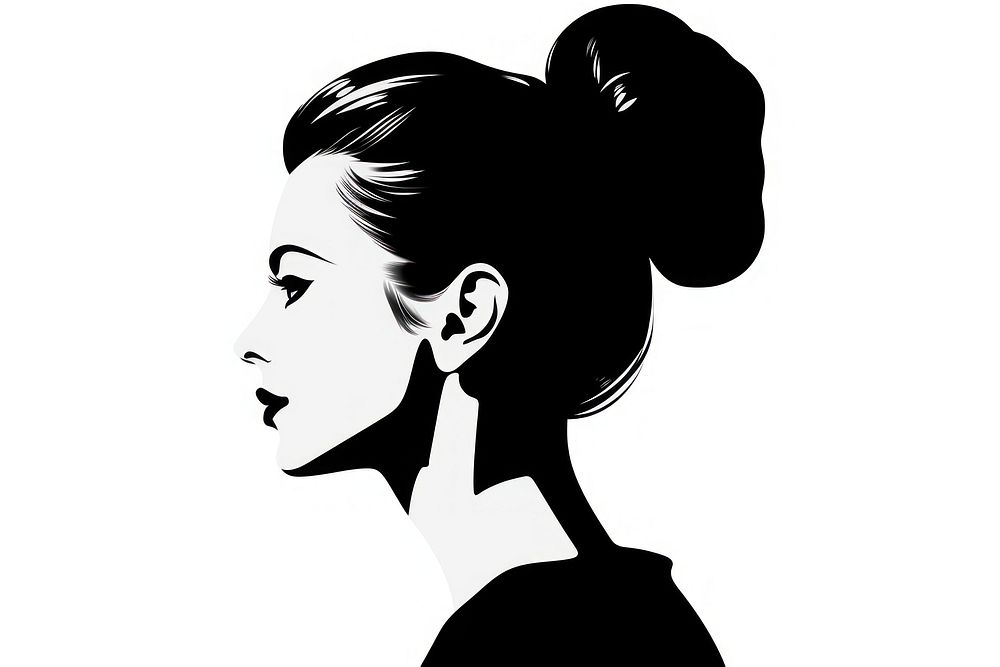 Elegant black and white profile Free Photo Illustration rawpixel