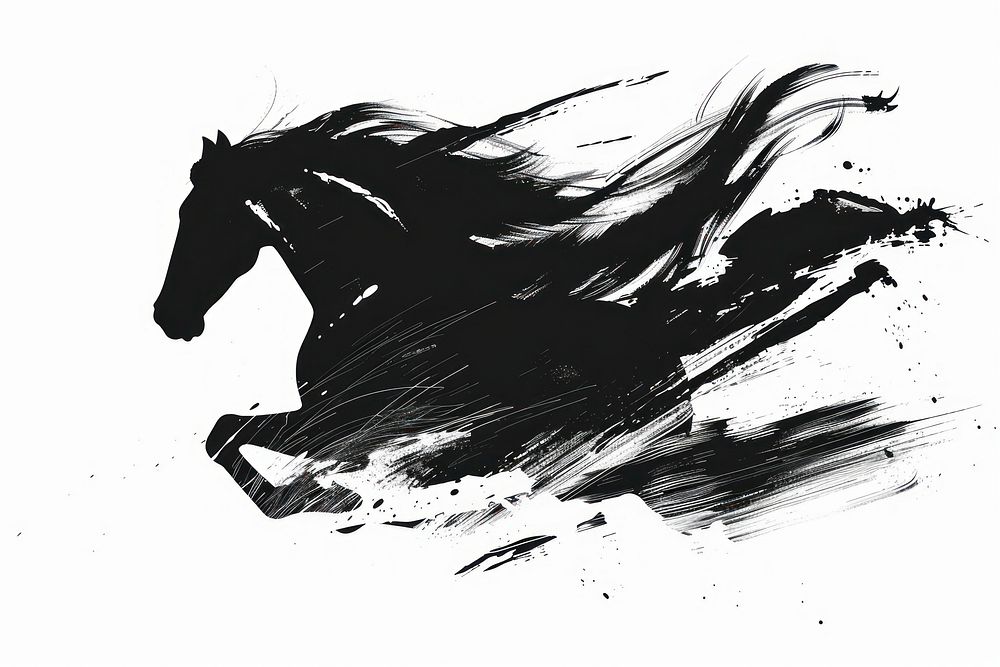 Horse shape silhouette art illustrated.