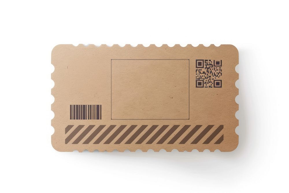 Vintage cardboard ticket with barcode