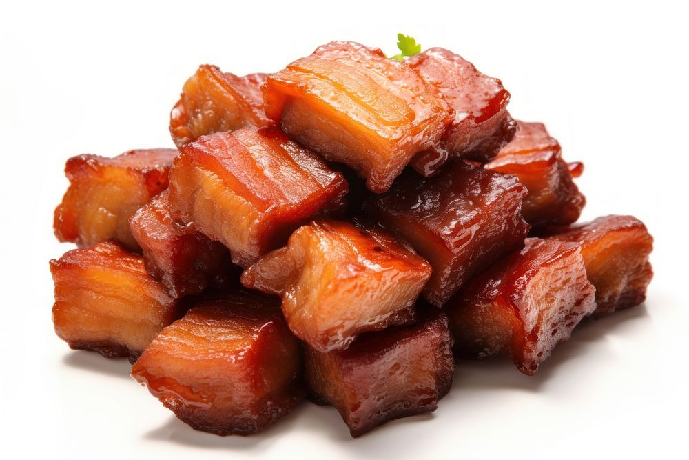 Glazed pork belly cubes