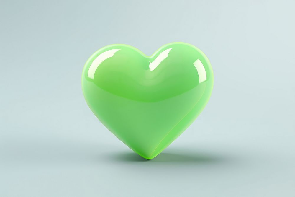 Glossy green heart illustration | Free Photo Illustration - rawpixel