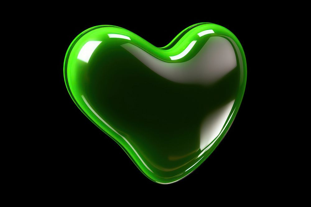 Glossy green heart illustration | Free Photo Illustration - rawpixel