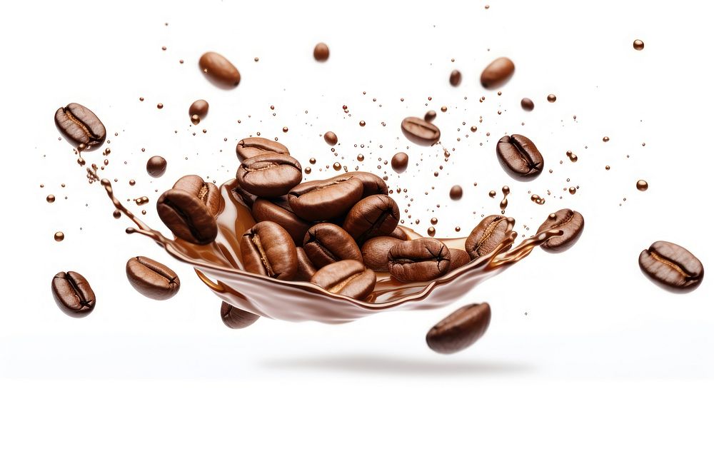 Coffee beans splash art