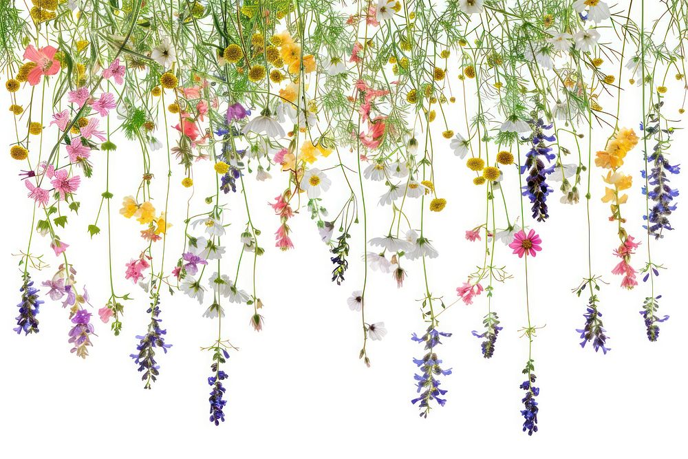 Colorful hanging wildflower arrangement