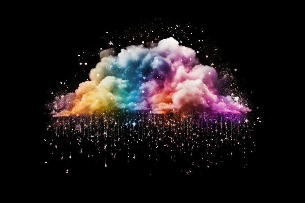 Colorful cloud with sparkling rain | Premium Photo - rawpixel