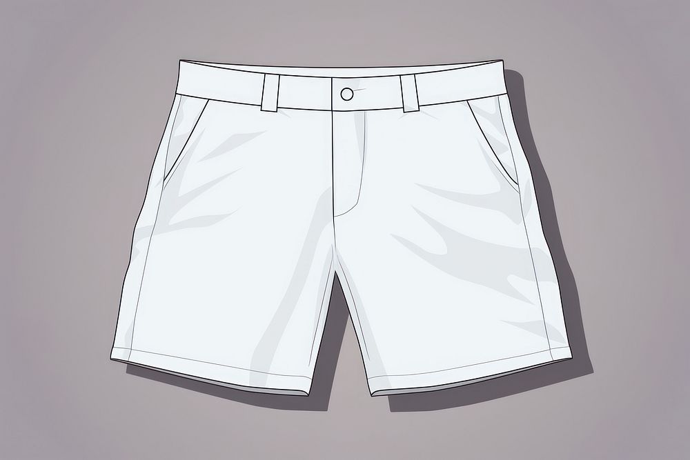White short pants template clothing apparel shorts.