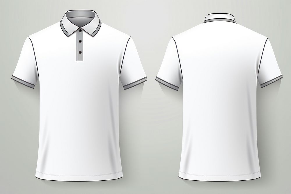 White polo shirt template clothing apparel t-shirt.