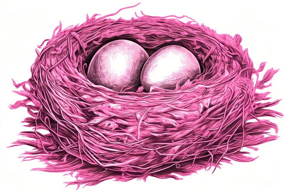 Pink nest with eggs