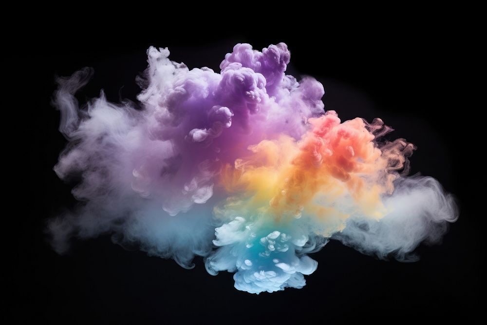 Vibrant colorful smoke cloud art