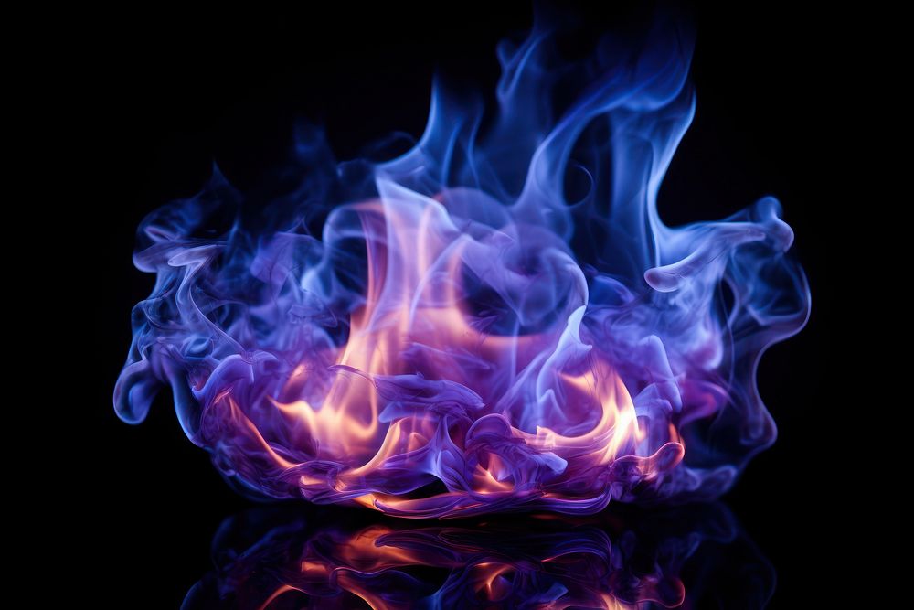 Vibrant blue and purple flames