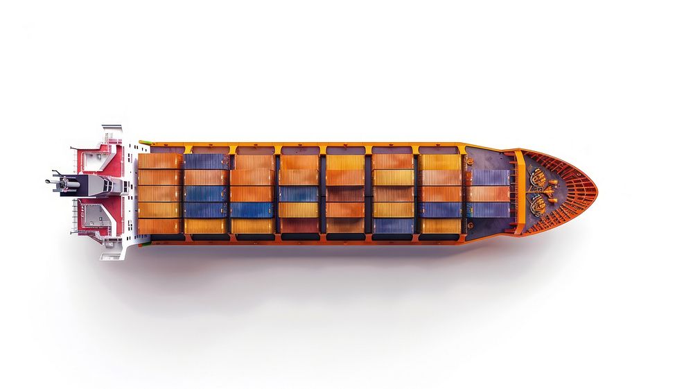 Colorful cargo ship isolated