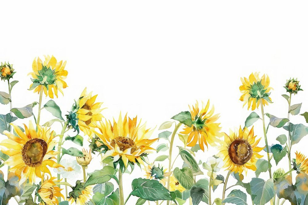 Vibrant watercolor sunflower illustration