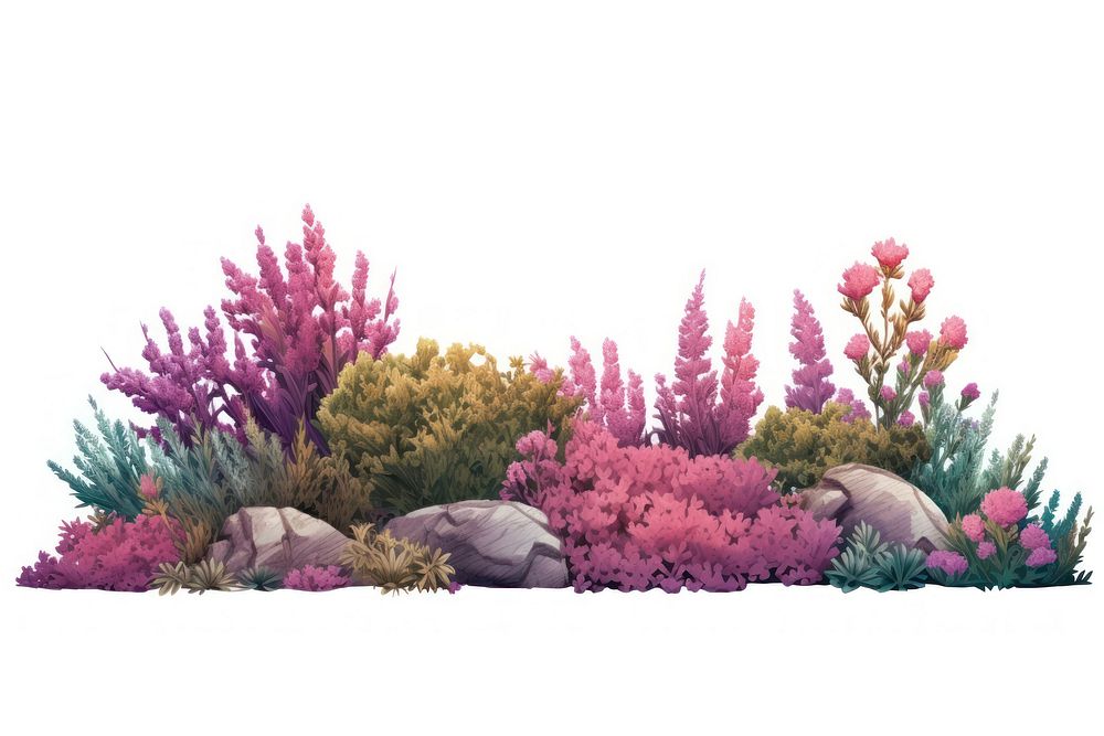 Colorful botanical garden illustration