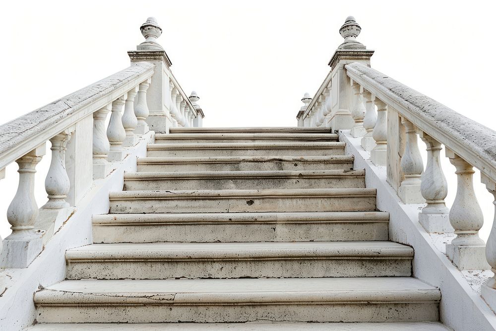 Elegant marble staircase ascending skyward