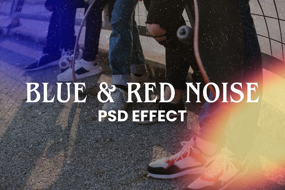 Blue & Red Noise PSD | Premium PSD Add-on - rawpixel