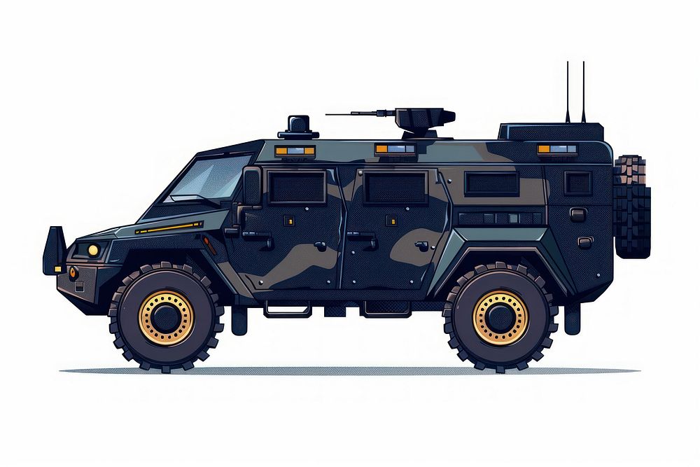 Armored military vehicle illustration