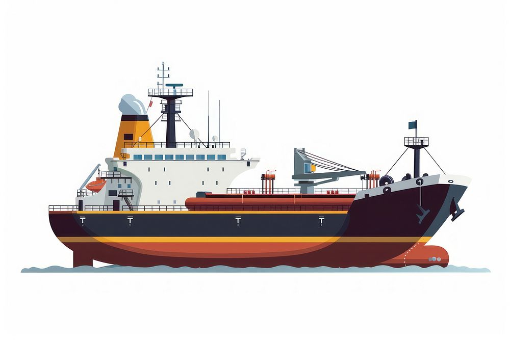 Modern cargo ship illustration | Free Photo Illustration - rawpixel