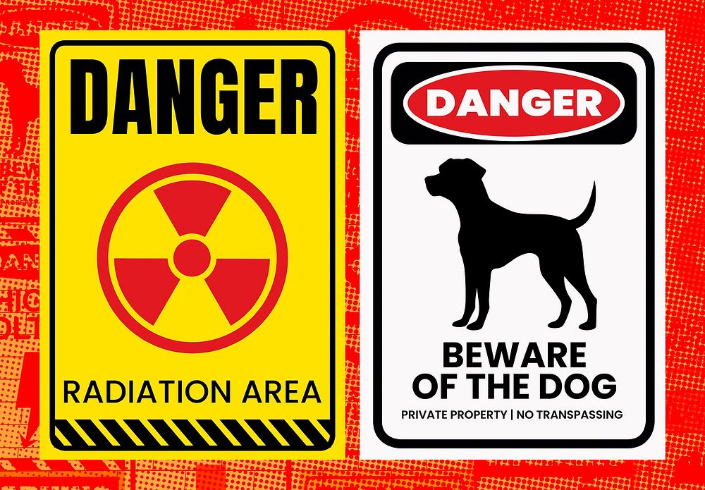 warning sign poster vector set