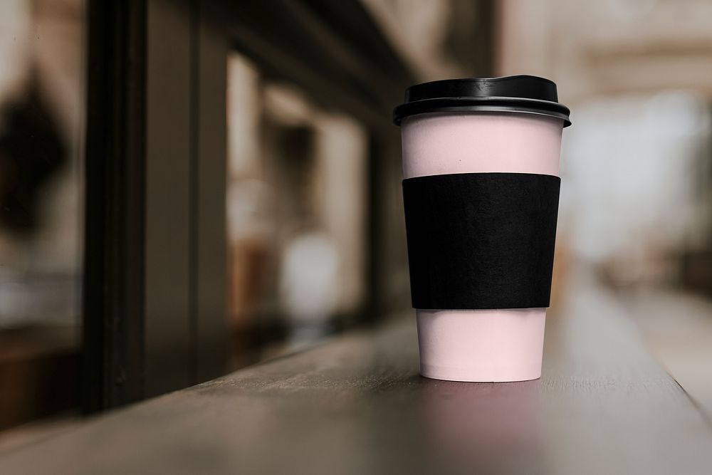 Coffee cup sleeve mockup, takeaway drink psd