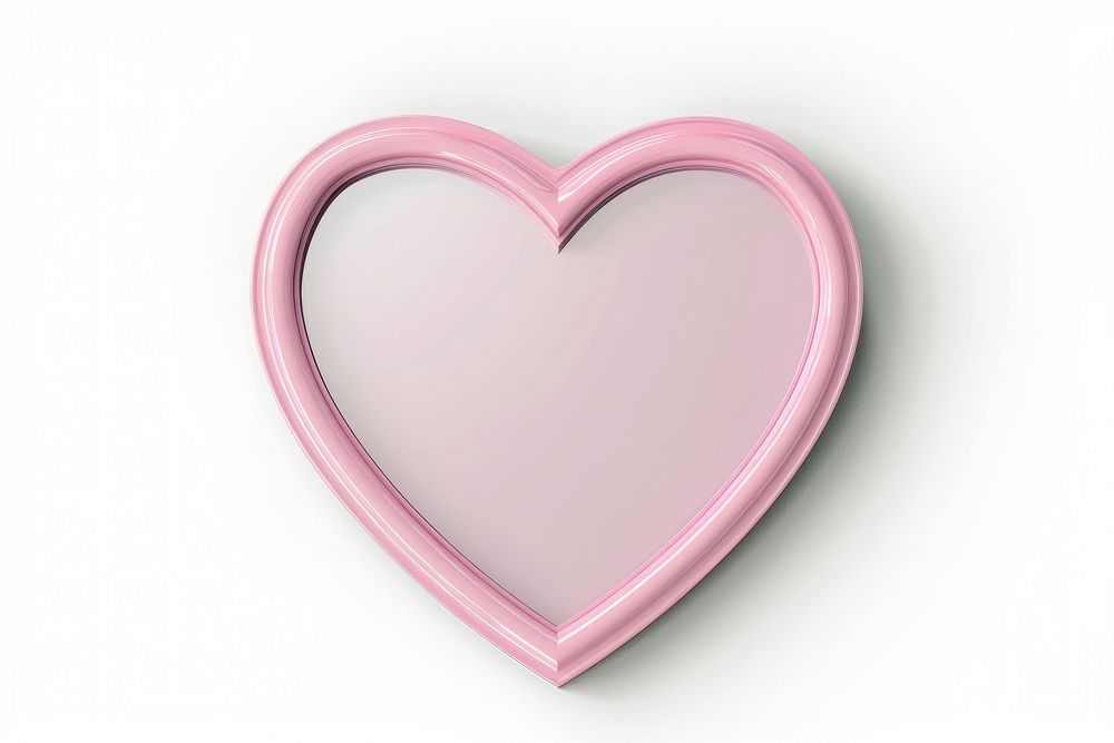 Pink heart-shaped mirror frame