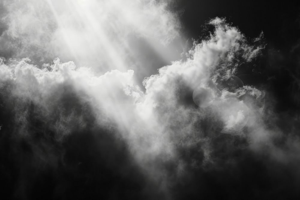 Dramatic clouds with sunbeams