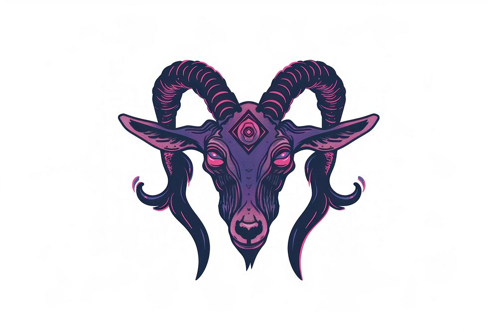 Mystical goat head illustration