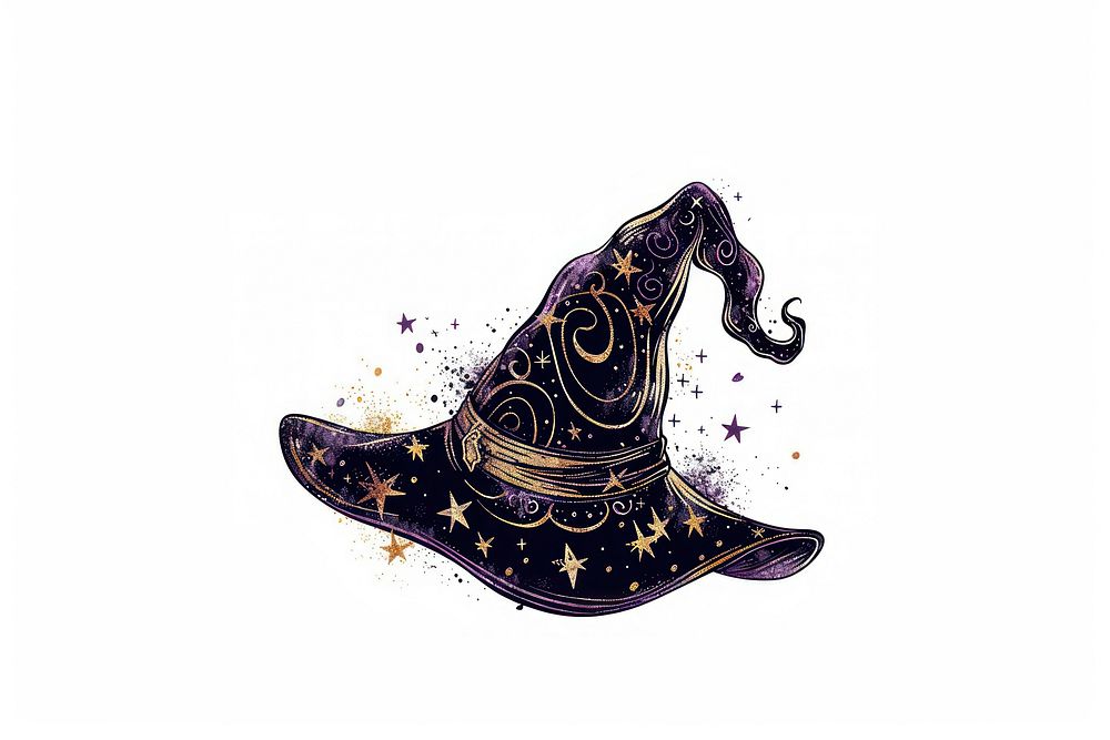 Whimsical wizard hat illustration