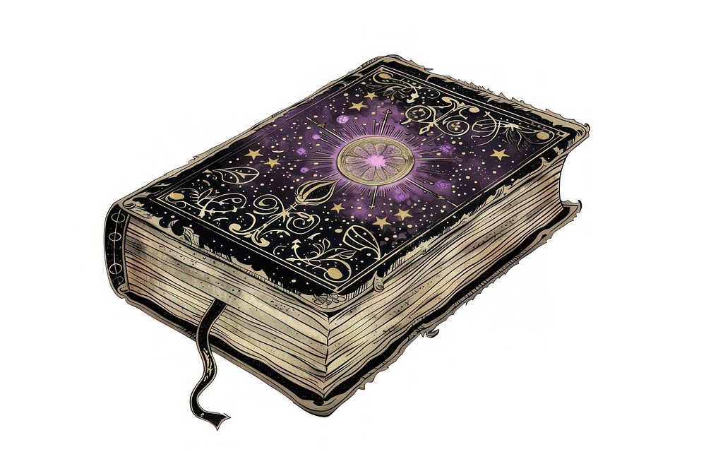 Mystical enchanted book with stars