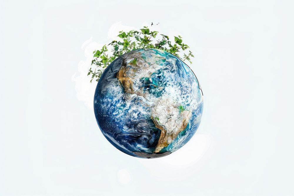 Earth with green plant growth