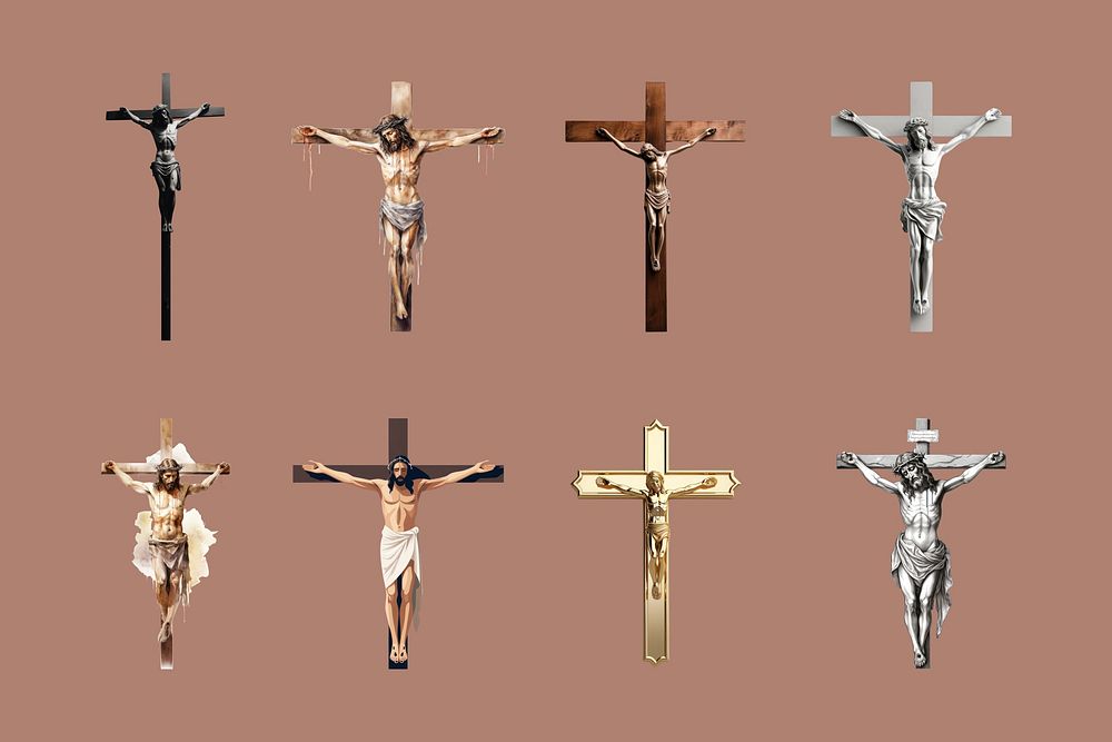 Crucifixes Jesus cross element set