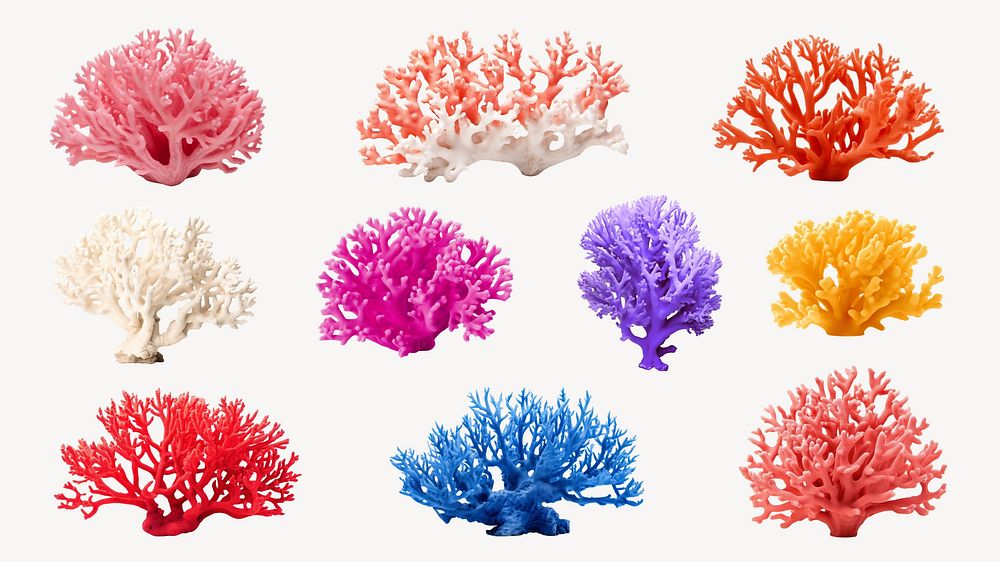 colorful coral design element set