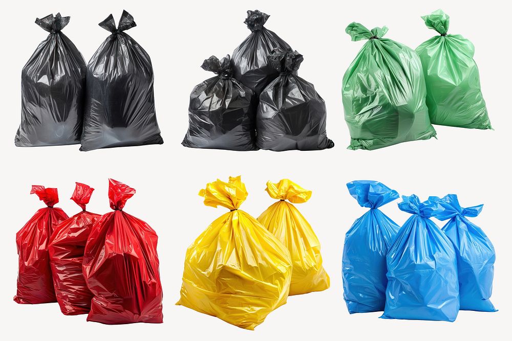 garbage bag design element set