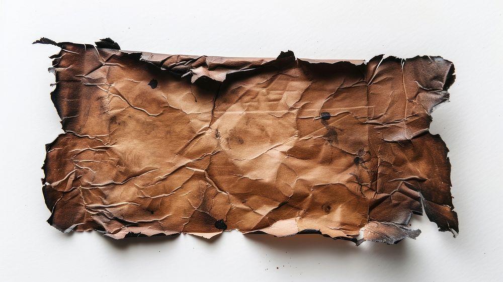 Aged burnt crumpled parchment paper