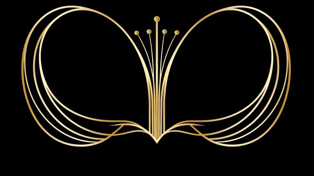 Elegant golden abstract line art