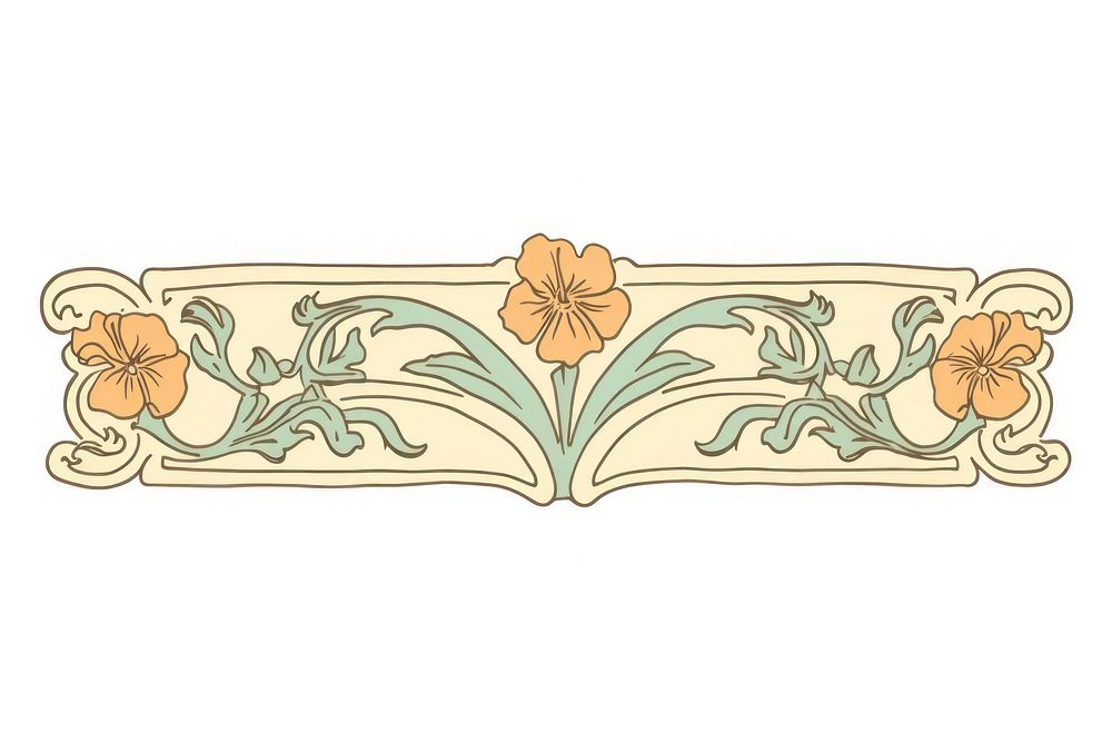 Vintage floral decorative border illustration