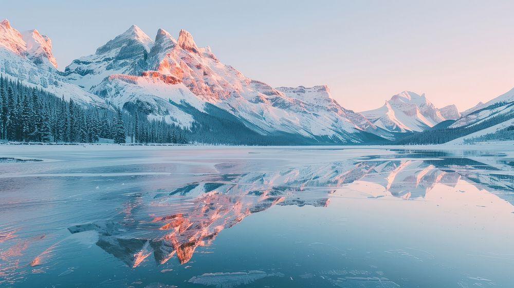 Majestic snowy mountain reflection | Free Photo - rawpixel