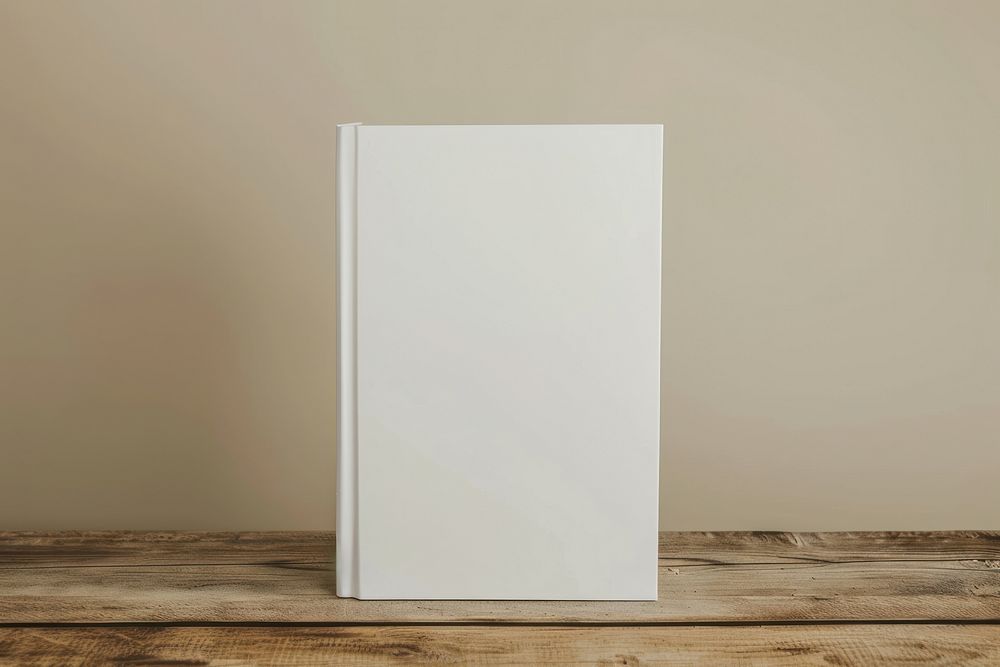 Blank book on wooden table