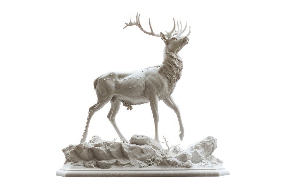 Majestic white deer sculpture