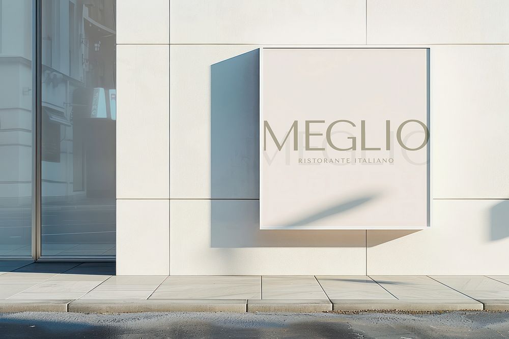 Modern building signage mockup psd